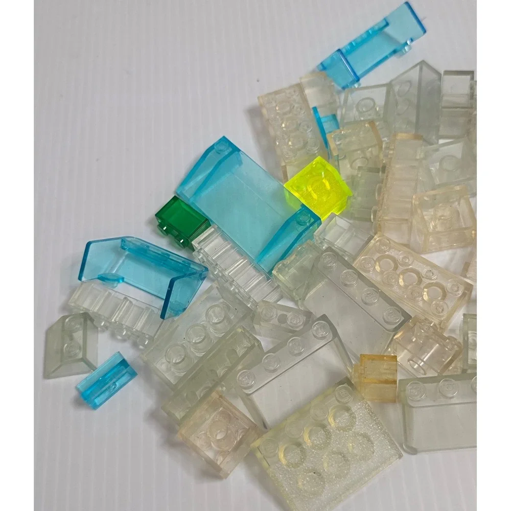 LEGO Translucent Parts Lot Clear Blue Green Yellow Mixed Pieces‎ 0.23 lb